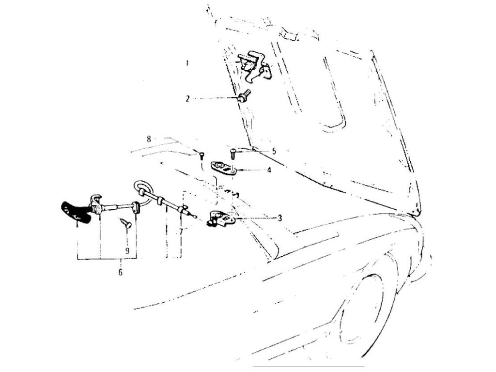 Hood Lock Control (2 Seater) (From Aug.-'73)